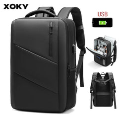 XOKY Business Laptop Backpack Men Multi Pocket Expandable Backpack Waterproof USB School BagTravel backpack men camping Mochaila