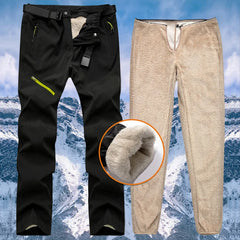 Ski Pants Men Women Outdoor Windproof Waterproof Warm 2 in 1 Fleece Pants Thick Warm Trousers Trekking Hiking Pants Ski Clothing