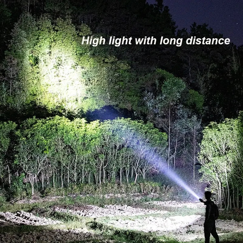 Super Bright LED Flashlight USB Rechargeable 18650 Battery Led Torch for Flashlight Riding Camping Hunting Indoor Flash Light