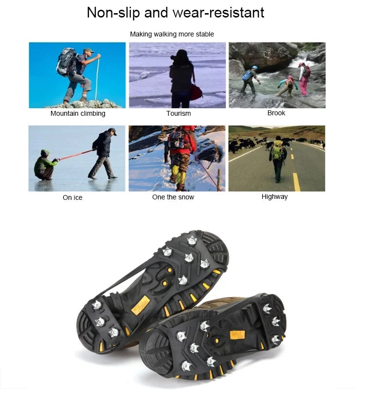 8 Teeth Ice Gripper Spike for Shoes Winter Outdoor Anti-Slip Hiking Mountain Climbing Ice Snow Crampons Anti-slip Shoe Covers