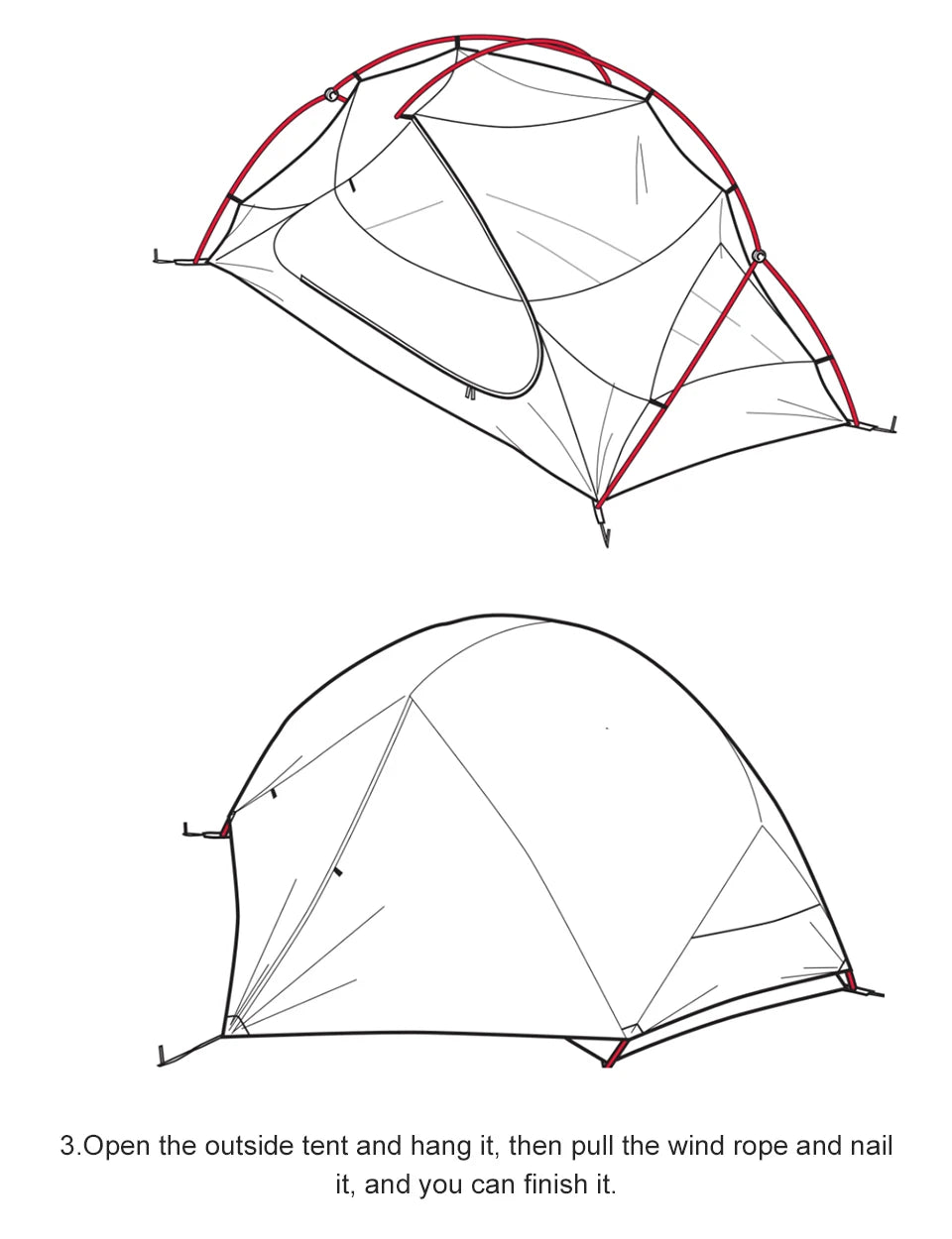 PACOONE Ultralight 20D Nylon Camping Tent Portable Backpacking Cycling Tent Waterproof Outdoor Hiking Travel Tent Beach Tent New