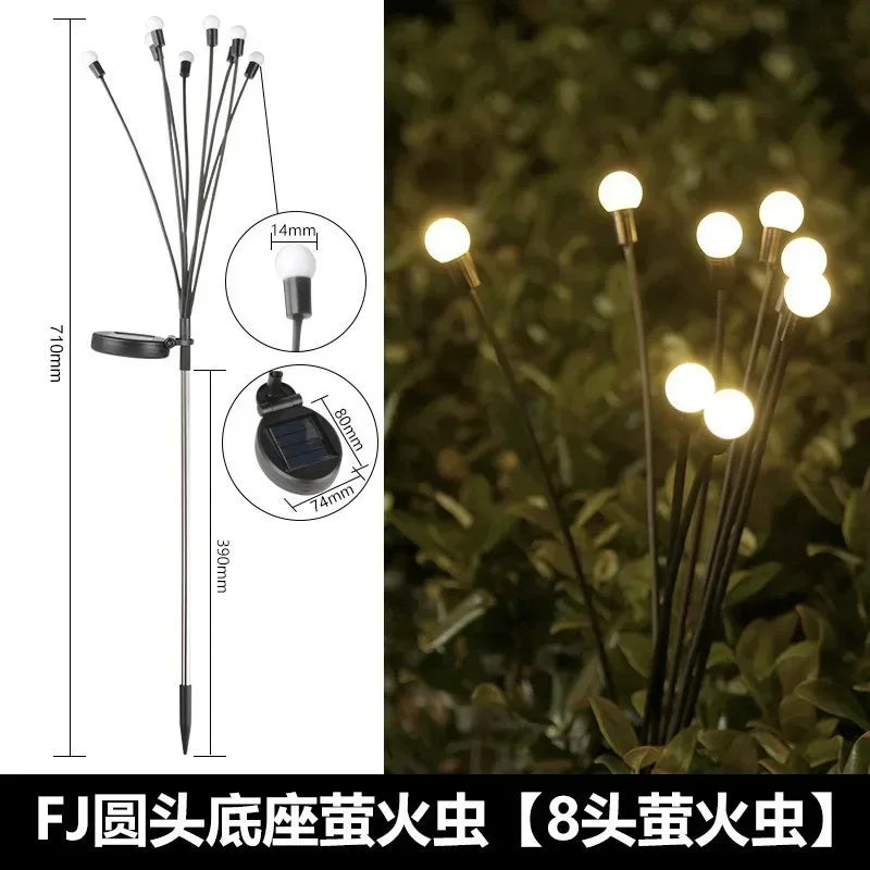 Home Solar Lights Outdoor Courtyard Garden Decoration Led Lights Lawn Camping Solar Lamp Firefly Ground Insertion Led Spotlight