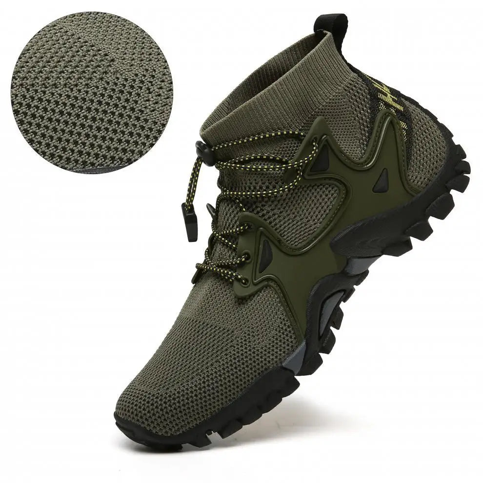 Shoes for Men Walking  2023 Summer New High Top Boots Breathable Mesh Mountaineering Outdoor Comfortable Leisure Travel Sneakers