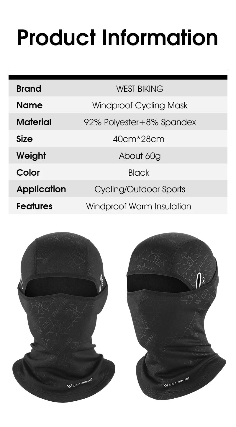 WEST BIKING Winter Outdoor Cycling Warm Hat Helmet Lined Windproof Fleece Warm Cap Autumn Mountaineering and Skiing Cold-proof