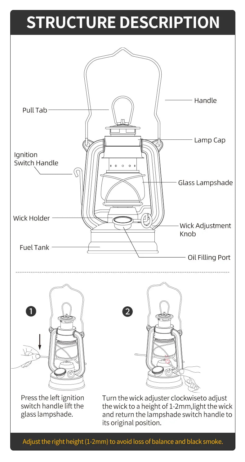 Thous Winds Memory Oil Lamp Outdoor Portable Mini Camping Lantern Emotion Retro Lights for Hike Picnic Backpack Camping Supplies