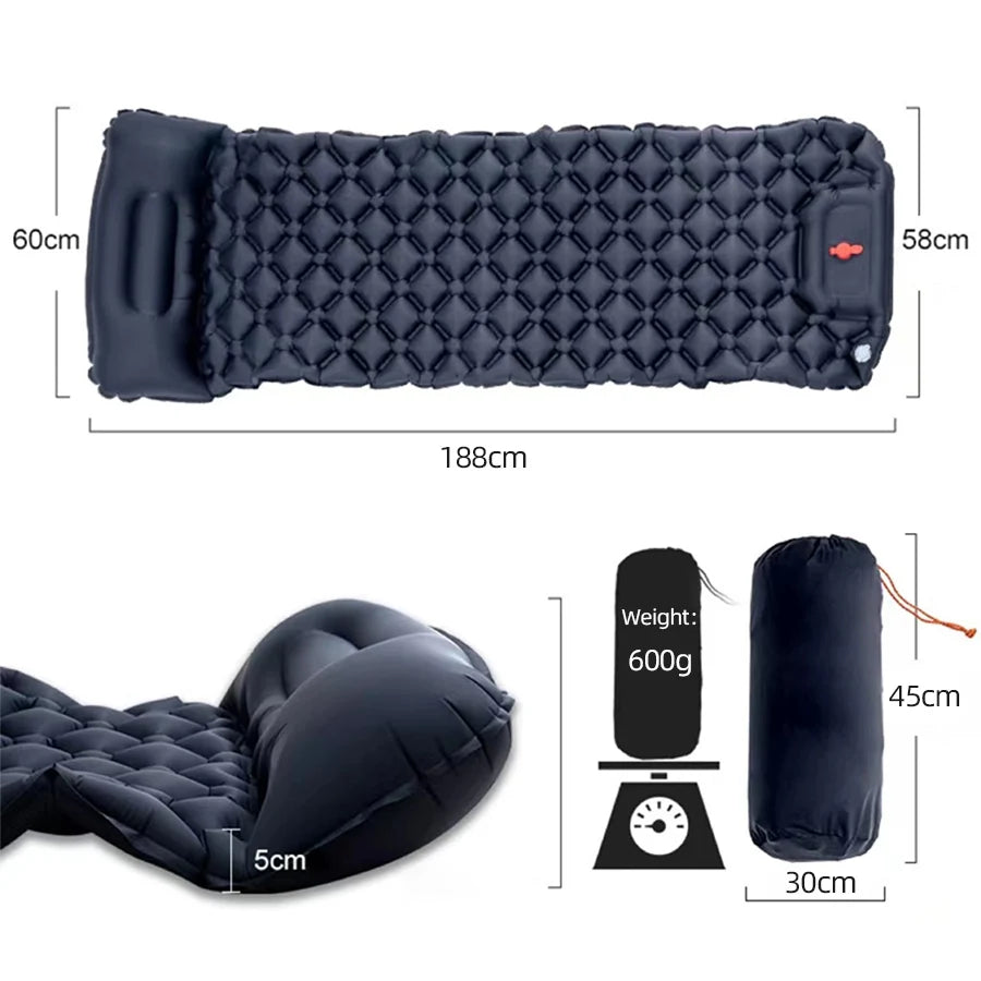 Single automatic inflatable mattress sleeping pad moisture-proof pad automatic inflatable portable outdoor camping tent dedicate