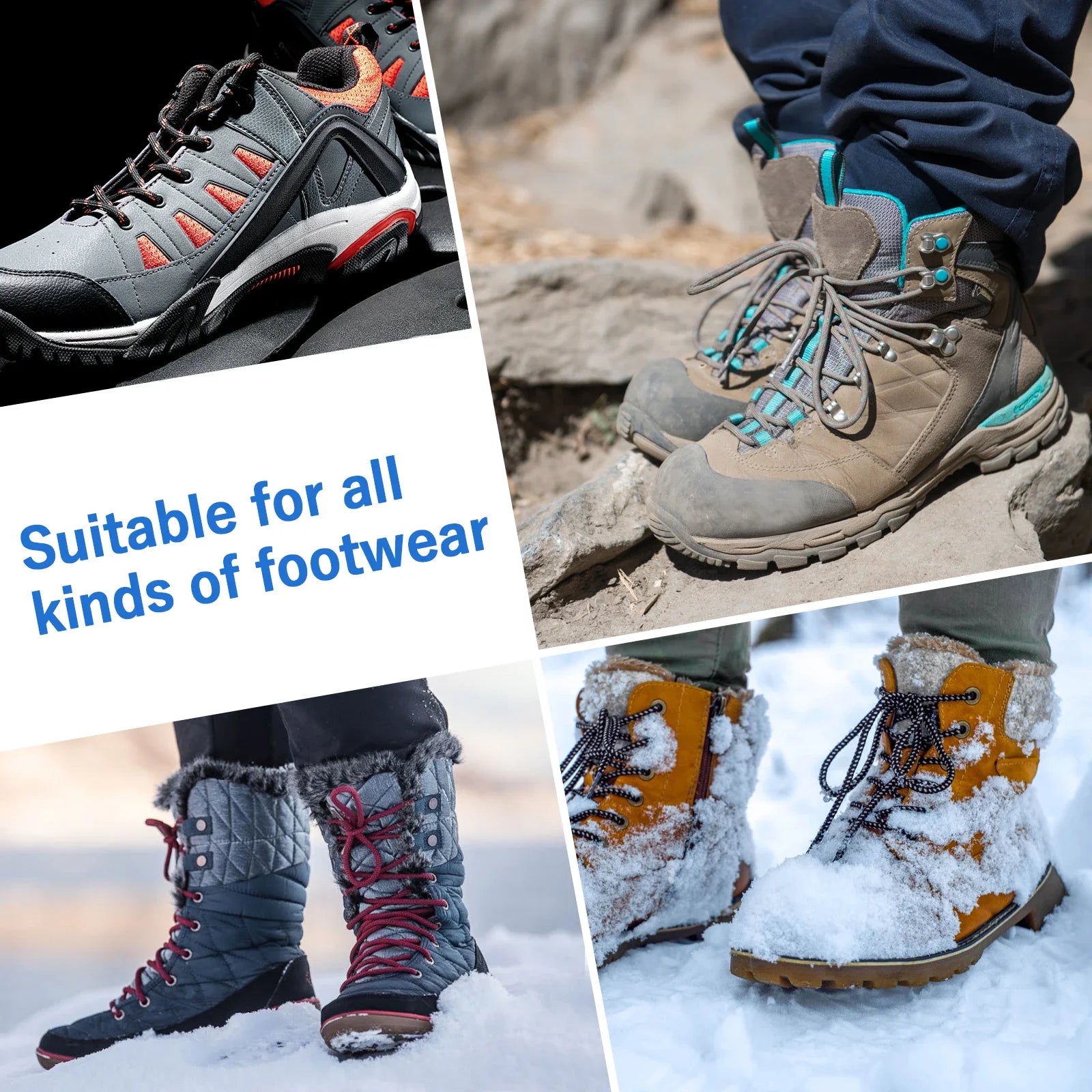 Ice Gripper Spike for Shoes Anti Slip Winter Outdoor Hiking Climbing Snow Spikes Crampons Cleats Chain Claws Grips Boots Cover