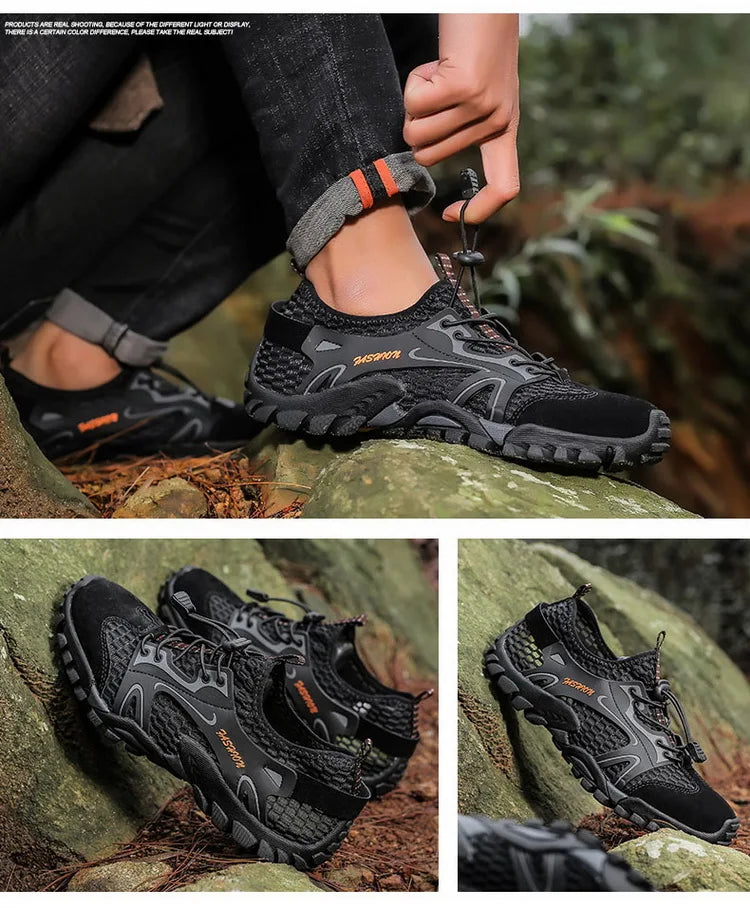 Summer Men's Hiking Shoes Mesh Outdoor Breathable Men's Sports Shoes Climbing Shoes Men's Sports Shoes Quick Dry Water Shoes