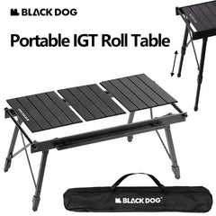 Blackdog Folding IGT Roll Table for Outdoor Camping Beach Removable Desktop Adjustable Height Aluminum Bearing 40kg Ultralight