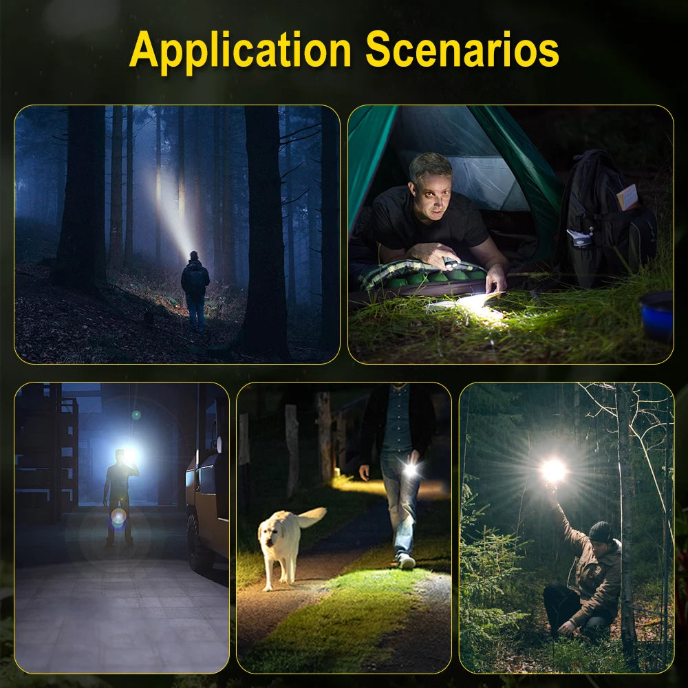 BORUiT U6 EDC Flashlight Keychain Light SST20 1600LM Super Bright Portable Mini Torch Rechargeable Work Light Camping Lantern