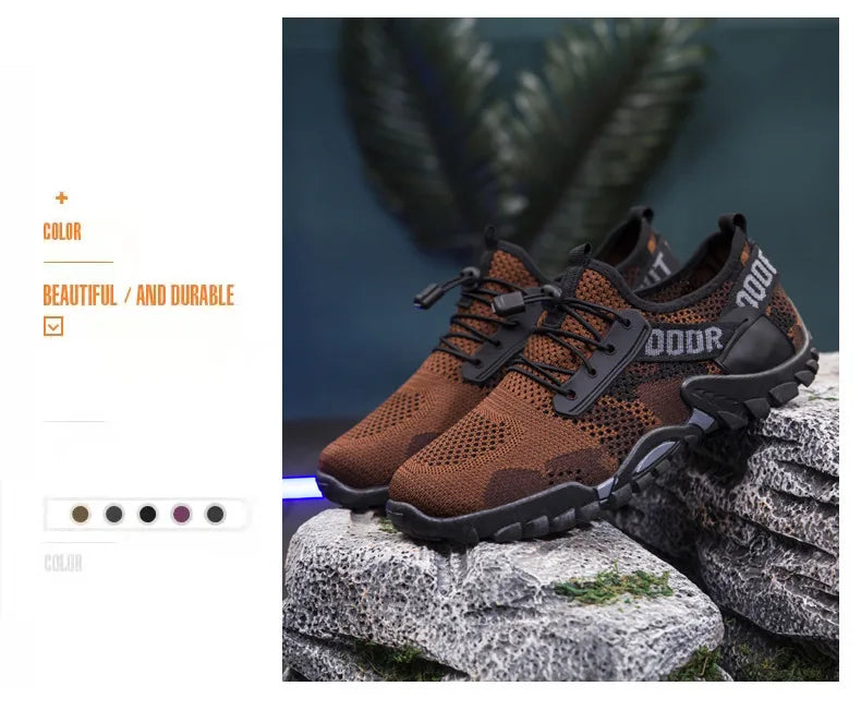 Oulylan Climbing Shoes Mountain Outdoor Non-slip Hunting Male Comfy Sport Trail Soft Men Outdoor Hiking Trekking Shoes