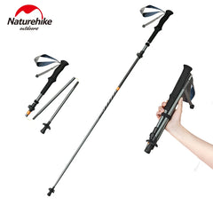 Naturehike 5-Section Trekking Pole Carbon Fiber Aluminum Alloy Folding Teleskopic Stick Ultralight Walking Stick Hiking Canes