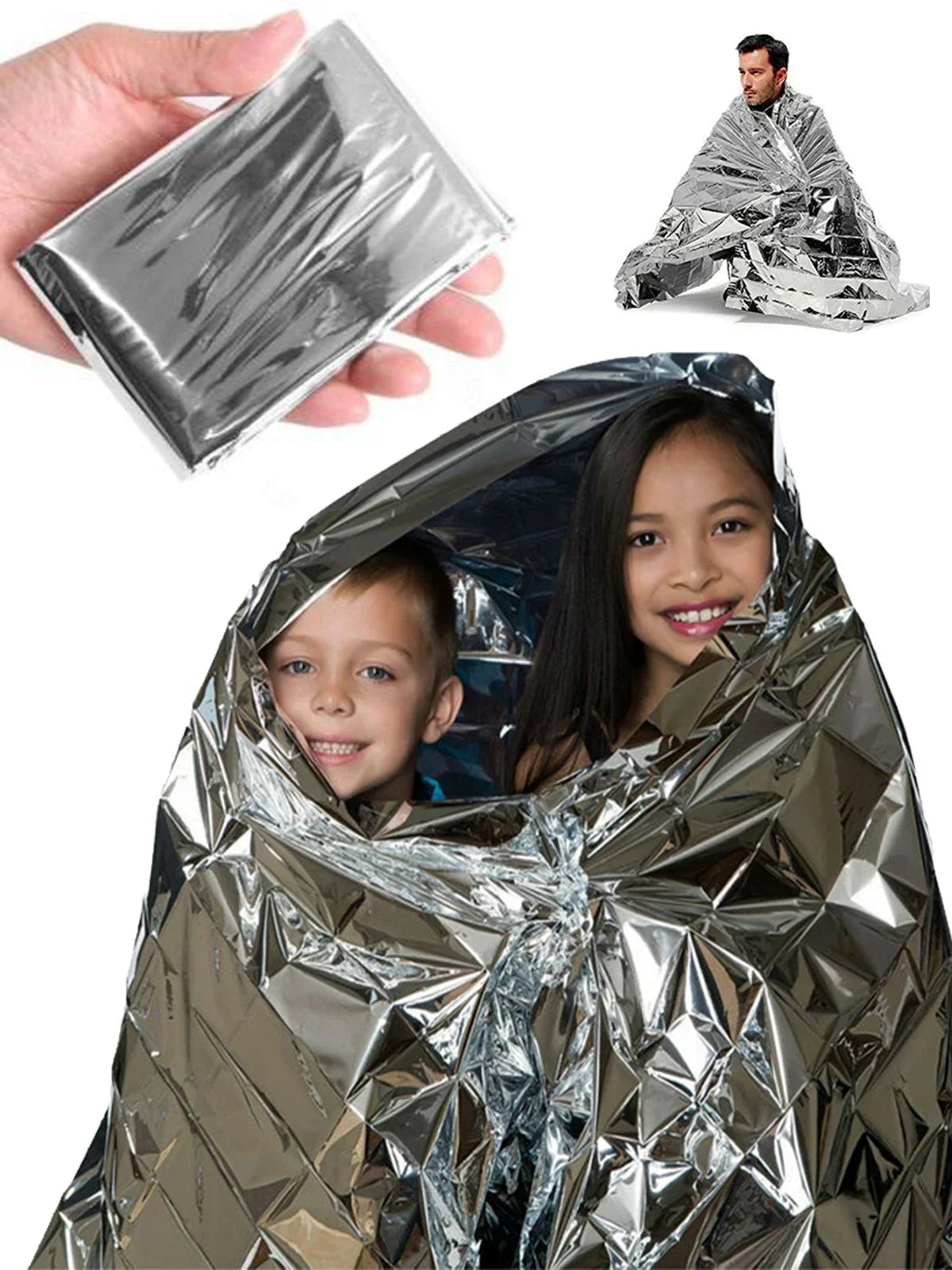 Emergent Blanket Mylar Thermal Outdoor Survive First Aid Kit Rescue Space Foil Camp Hike Mountaineer Bug Out Bag Heat Retain