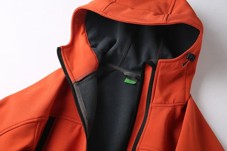 NUONEKO Winter Mens Waterproof Soft Shell Jackets Outdoor Sports Warm Fleece Windproof Camping Hiking Men Windbreaker Coats JM44