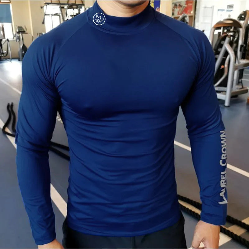 Gym Long Sleeve Shirt Men Fitness Training T-shirt Running Sport Bodybuilding Skinny Tee Tops Muscle Workout Clothing