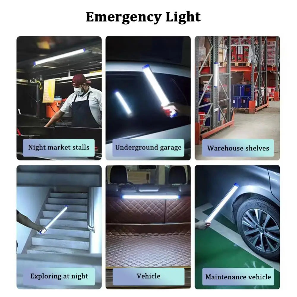 LED Tube 30CM USB Rechargeable Camping Light Magnetic Portable Light Bulb Suitable for Emergency Lighting Cabinet Light