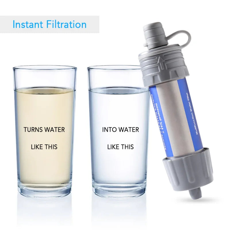 1 Pcs Outdoor Water Filter Straw Water Filtration System Water Purifier for Emergency Preparedness Camping Traveling