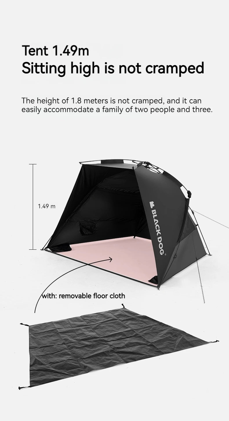 NatureHike Blackdog 2-3 Person Automatic Sunshade Tent