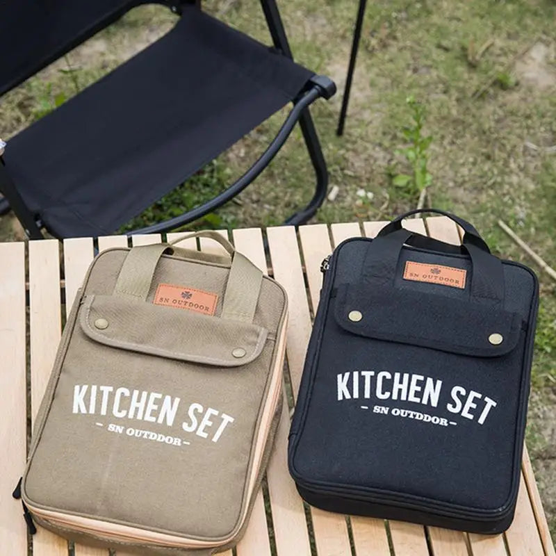 8pcs/set Camping Kitchen Cookware Set Portable Camp Kitchen Set Spatula And Cutting Board Storage Bag Set Camping Kitchenware