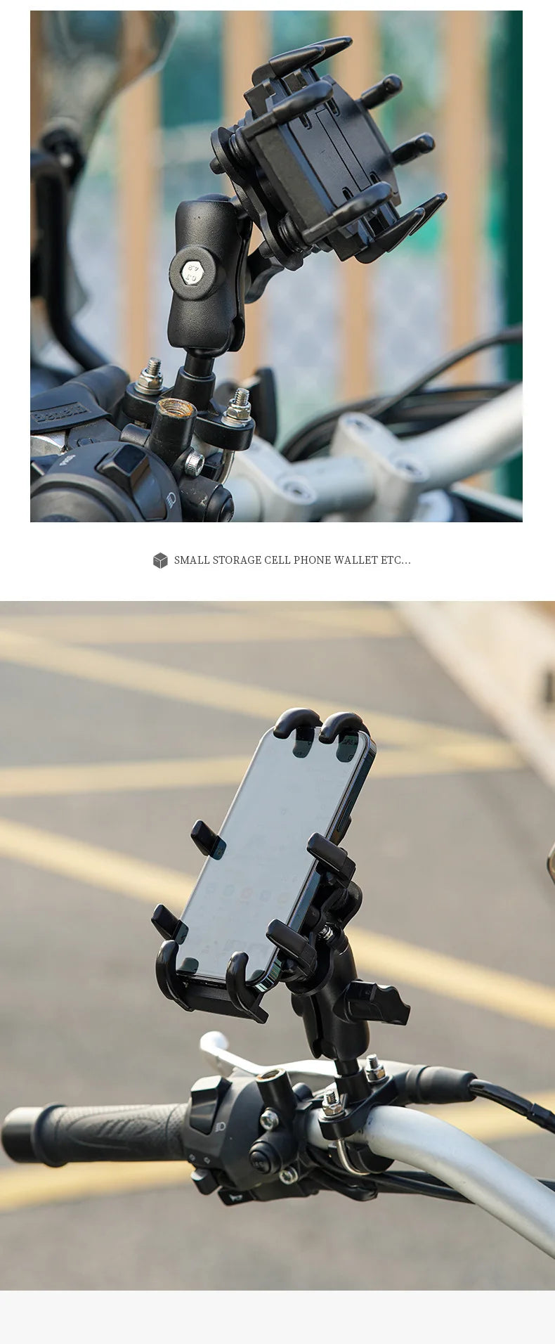 Universal Motorcycle Bike Mobile Phone Holder Aluminum Bicycle Riding Navigation Bracket GPS Shockproof Handlebar Holder