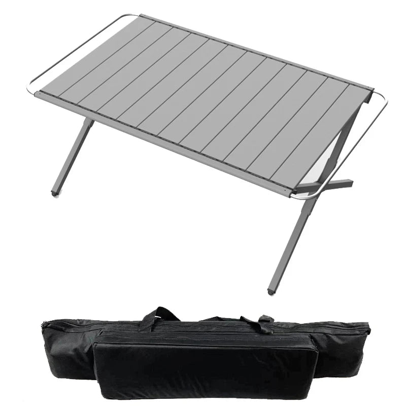 Portable Outdoor Camping Aluminum Alloy Table Lightweight Picnic Dinner Desk IGT Tactical Table Folding Includes Wooden Chairs