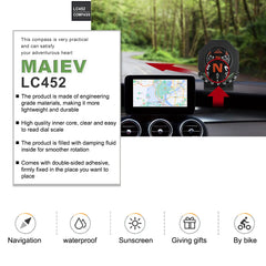 Car Dashboard Compass With Slope Meter 2-In-1 Foldable High Precision Navigation Car Mount Compass Ball Compass for Vehicle Boat