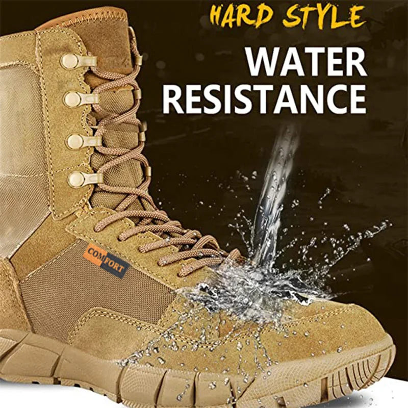 Lightweight Men's Tactical Shoes Combat Boots Training Lace Up Waterproof Outdoor Botas Hiking Breathable Shoe