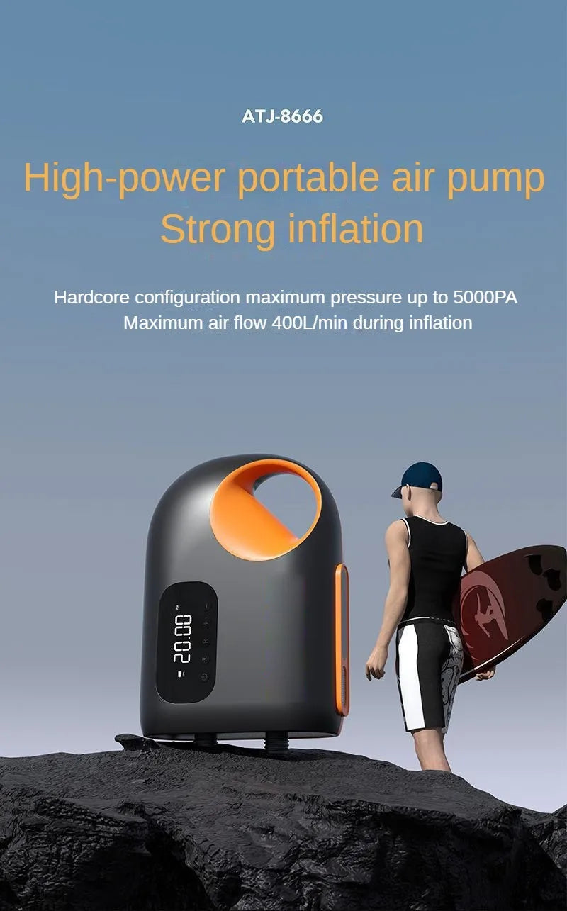 LEIBOO 20PSI DC Inflatable Electric Air Pump High Speed Air Compressor for Outdoor Surfing Paddle Board Airbed Sup Boat Kayak