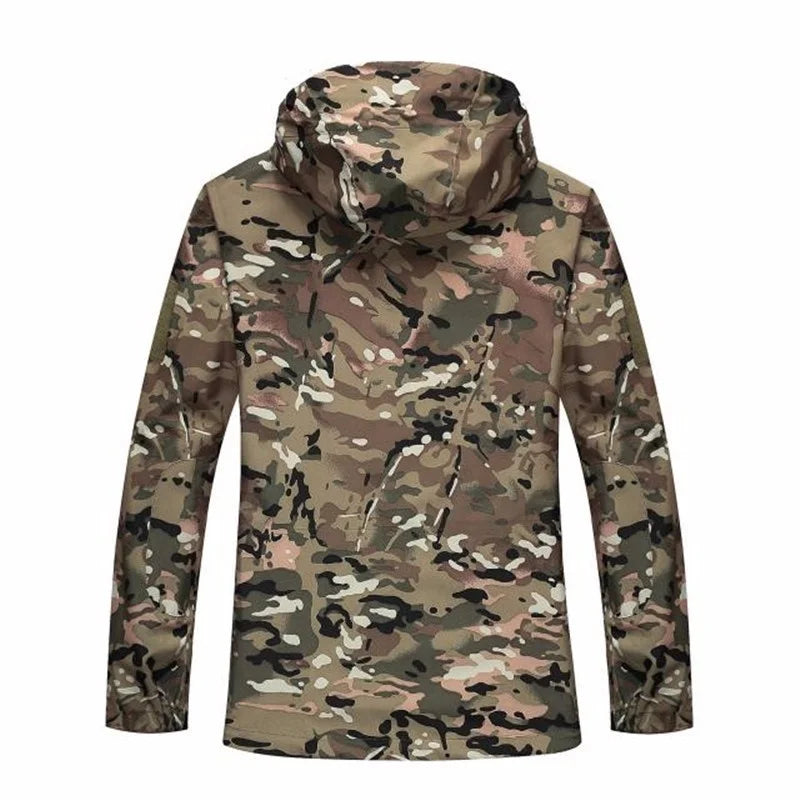 Outdoor Waterproof Hard Shell Tactical Jacket Spring Autumn Thin Breathable Camo Coat Men Climbing Army Training Combat Clothes