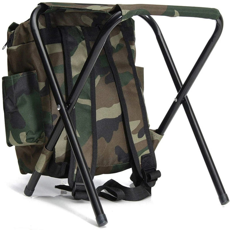 Outdoor Folding Camping Fishing Chair Sturdy Comfortable Stool Portable Backpack Seat Bag Economy Fishing Chair Hiking Seat