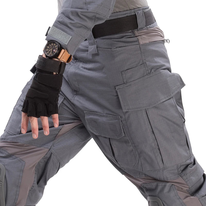 HAN WILD Cotton Pant Combat Pants Knee Pads Tactical Pants Green Camo Pant Men Clothing Airsoft Hunting Climbing Clothes Ripstop