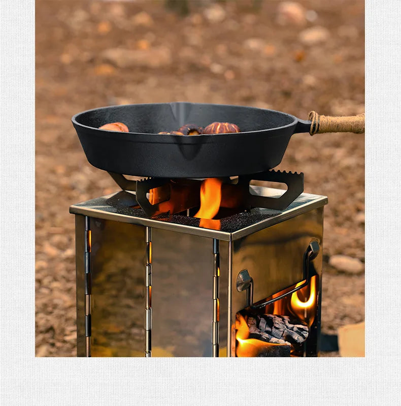 Camping Picnic Portable Folding Charcoal Oven Outdoor Grill New Style Outdoor Folding Wood Stove Mini Stainless Steel Oven Gift