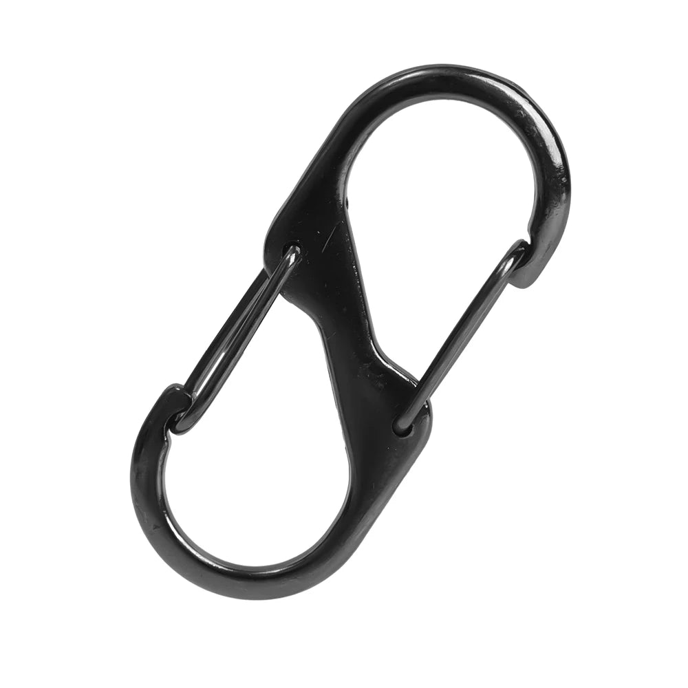 5Pcs S Type Zinc Alloy Carabiner with Lock Mini Keychain Hook Anti-Theft Outdoor Camping Backpack Buckle Key-Lock Accessories