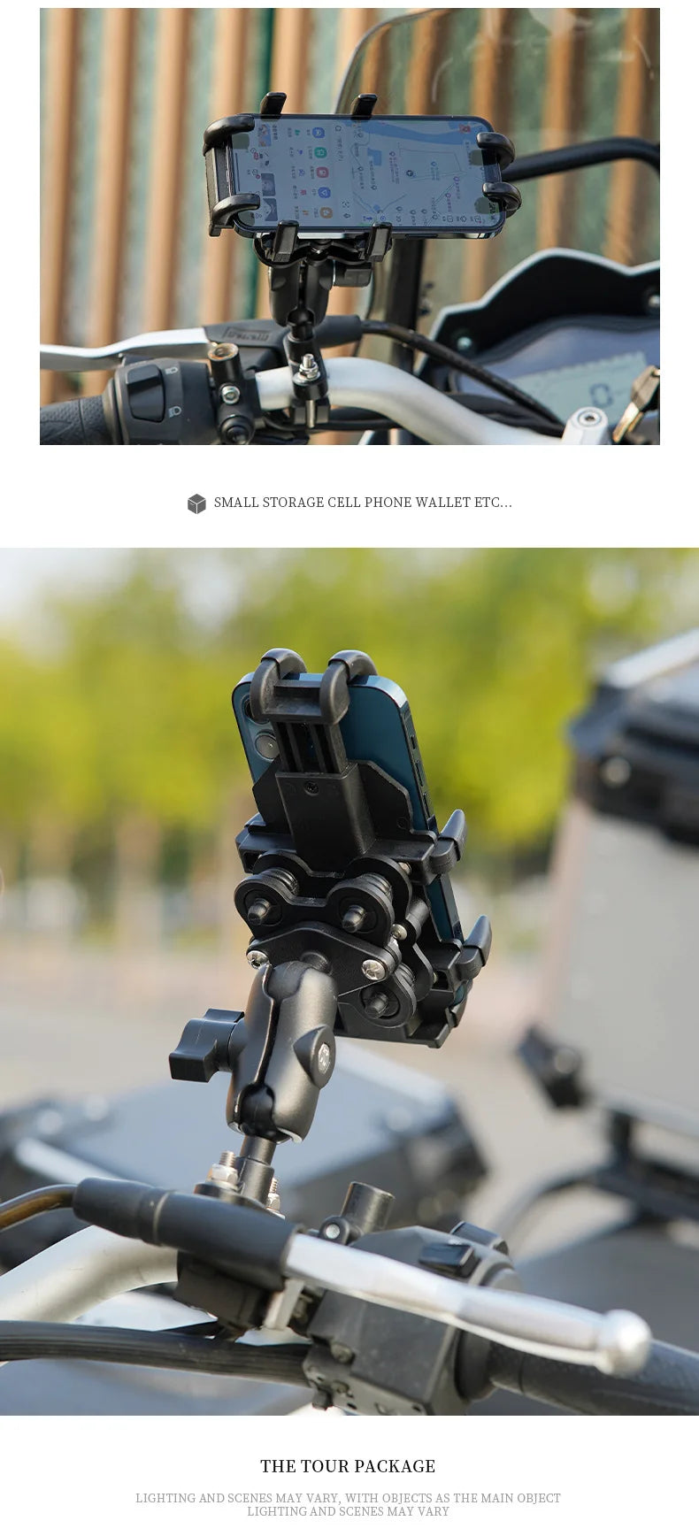 Universal Motorcycle Bike Mobile Phone Holder Aluminum Bicycle Riding Navigation Bracket GPS Shockproof Handlebar Holder