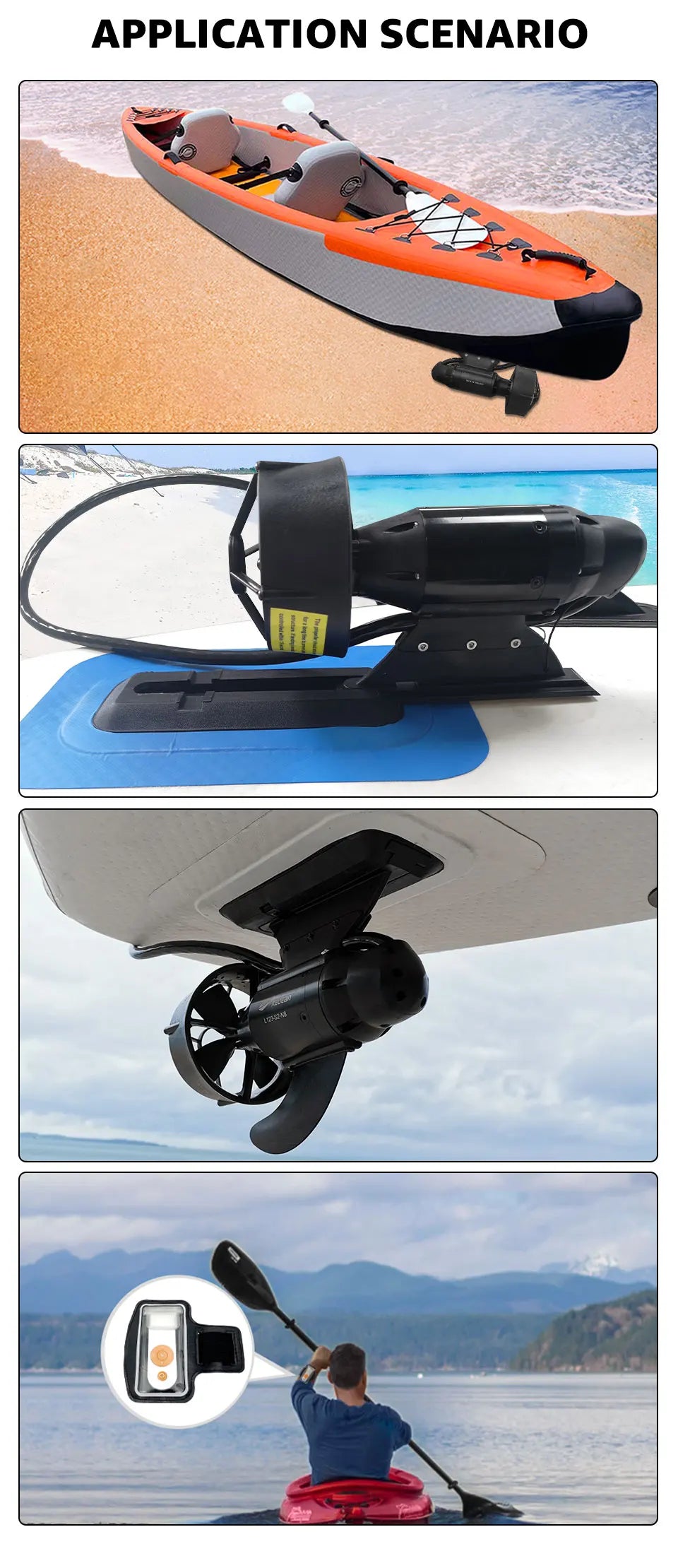 DC24V DC12V Battery Electric Fin Stand Up Paddle Board Push Motor Electric Power Fin SUP Surf Kayak POWER FIN Underwater motor