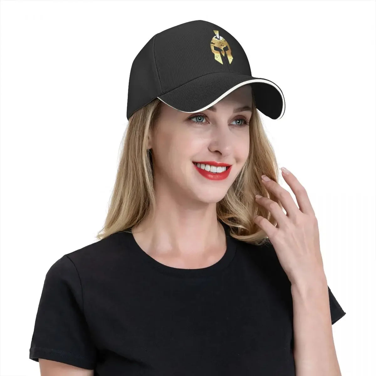 Gold Spartan Helmet Red Gold Black Stripe Baseball Cap Golf Mountaineering Men Caps Women's