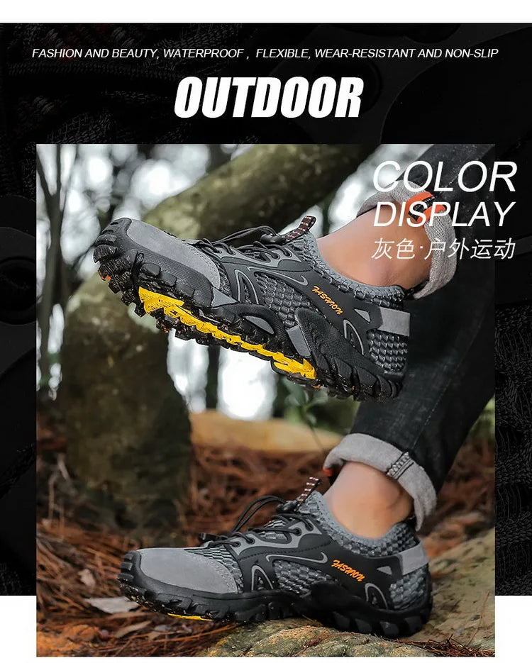 Summer Men's Hiking Shoes Mesh Outdoor Breathable Men's Sports Shoes Climbing Shoes Men's Sports Shoes Quick Dry Water Shoes