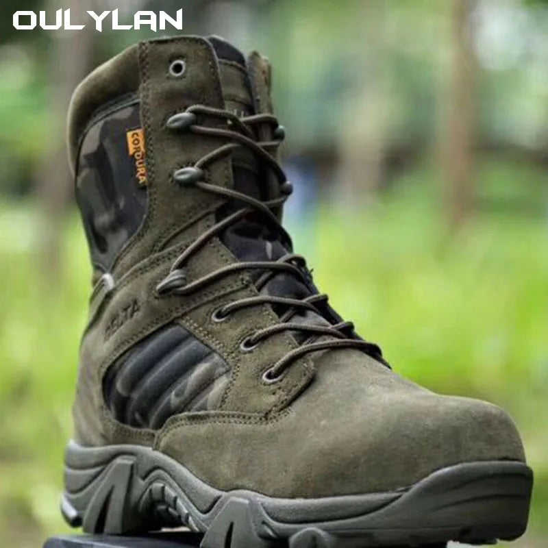 Climbing Outdoor Mens Work Safety Boots Camouflage Desert Boots Combat Training Shoes Outdoor Hiking Boots