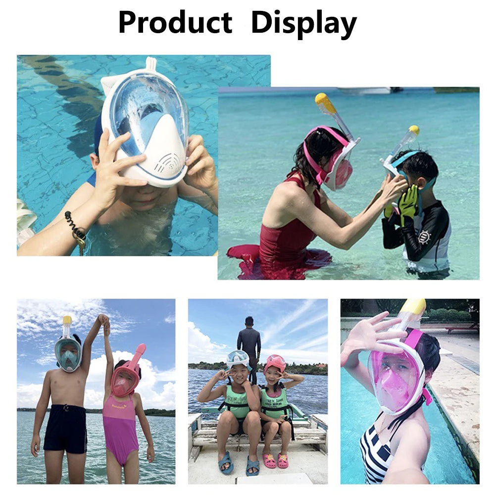 Full Face Snorkeling Diving Mask Underwater Scuba Diving Mask Set Anti Fog Swimming Goggles for Kids and Adults Dive Equipment