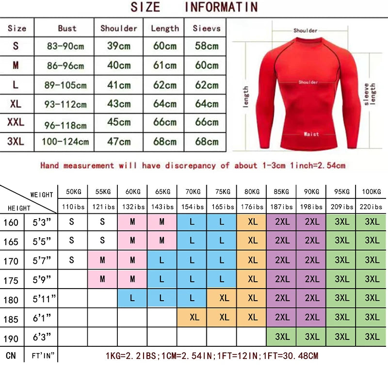 Men Compression Shirt Short Sleeve Running T-Shirt Long Sleeve Tee Sun Protection Second Skin Quick Dry Fitness Workout Clothing