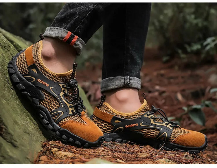 Summer Men's Hiking Shoes Mesh Outdoor Breathable Men's Sports Shoes Climbing Shoes Men's Sports Shoes Quick Dry Water Shoes