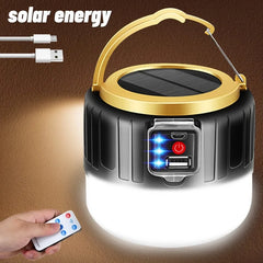 Solar LED Camping Light Waterproof Portable Tent Lamp Rechargeable Lanterns Outdoor Emergency Lights Market Energy Saving Bulb