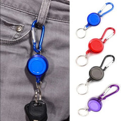 1PC Carabiner Wire Grip Multi-function Keychain Outdoor Waist Anti-lost Keyring Hanging Chain Ring Buckle Camping Hiking Tool