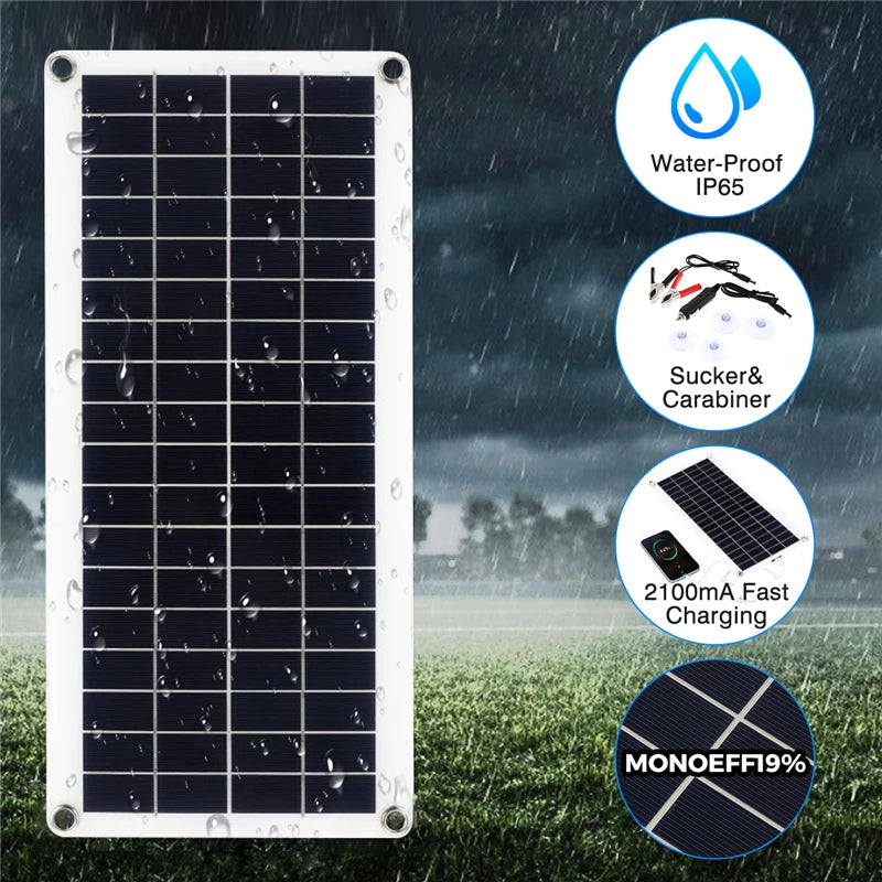 1000W Flexible Solar Panel Kit With 2 USB Complete Portable Power Generator Solar Electric Station For Home Car Yacht RV Boat