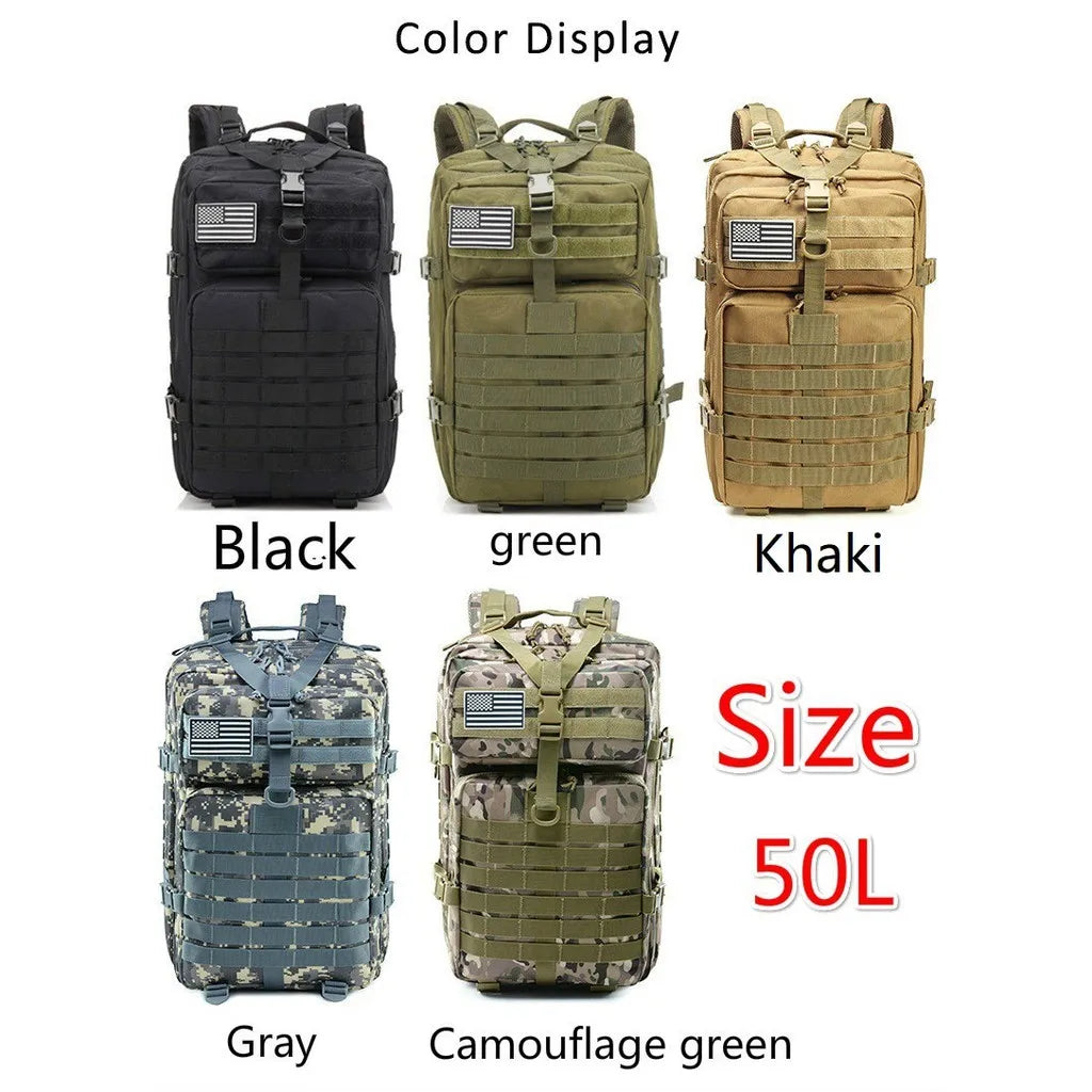 Hunting bag 50L 1000D nylon waterproof camping trip fishing hunting bag backpack outdoor military backpack tactical sports