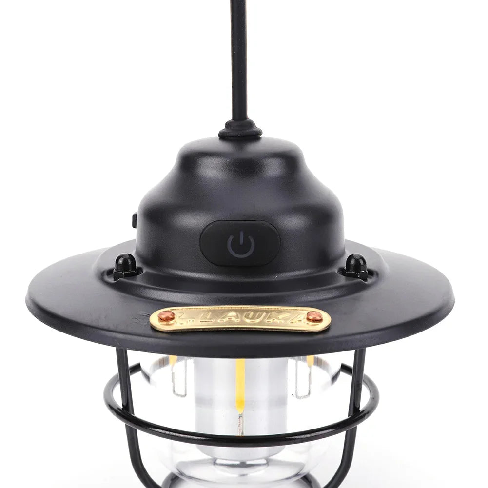 Camping Light 1200mAh Mini Metal Chandelier 2700K/6500K Retro Atmosphere Chandelier Stepless Dimming Type C Charging for Outdoor