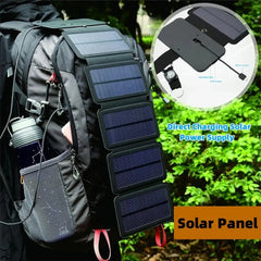 Foldable And Multifunctional Outdoor Solar Panel Charger 5V Camping Hiking Backpacking Traveling Outdoor Emergency Power Supply