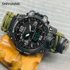 Outdoor Survival Watch Multifunctional Waterproof Military Tactical Paracord Watch Bracelet Camping Hiking Emergency Gear