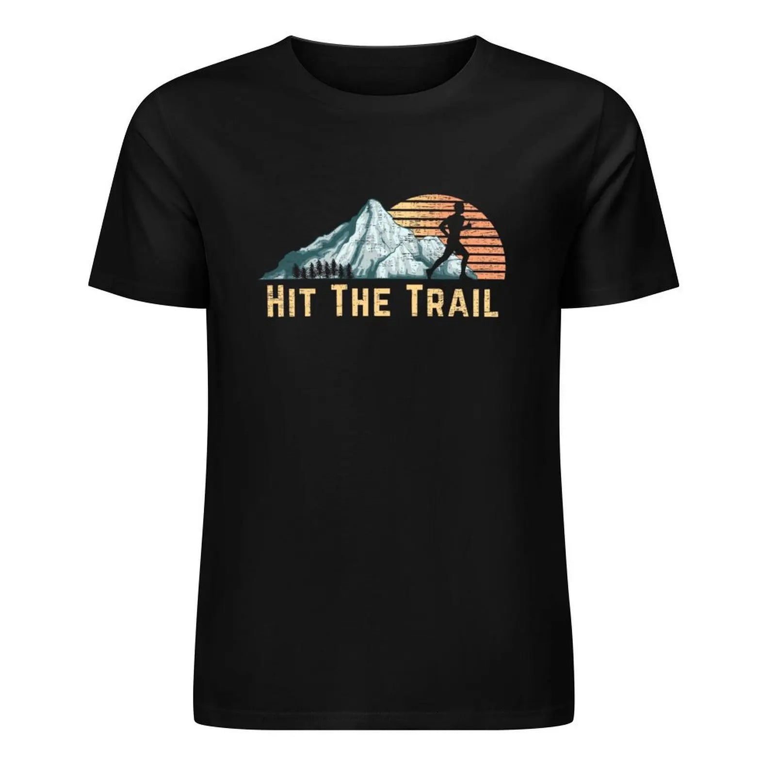 Hit The Trail Vintage Mountain Runner Retro Trail Running T-Shirt oversizeds blue archive customs design your own mens clothing