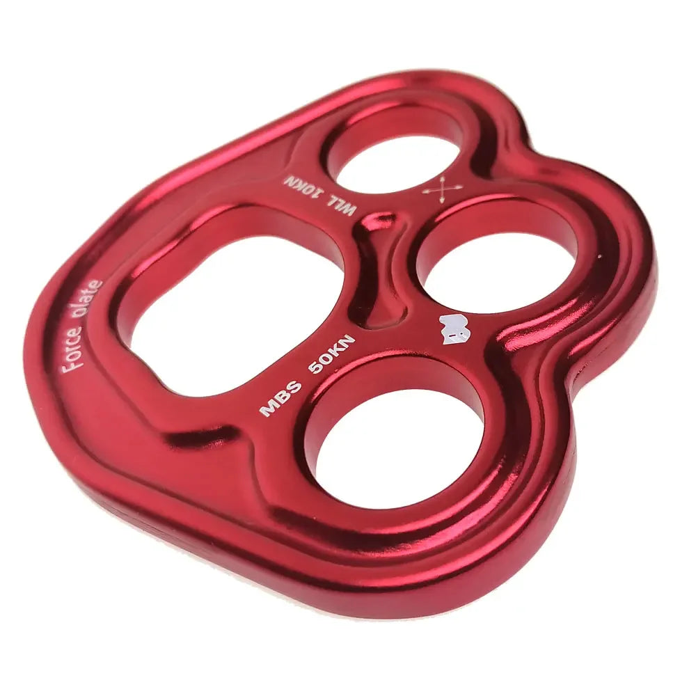 35KN Rigging Plate Climbing Aluminum Bear Paw4 Holes Paw Rigging Plate Paw Anchor Multipliers Rope Friendly